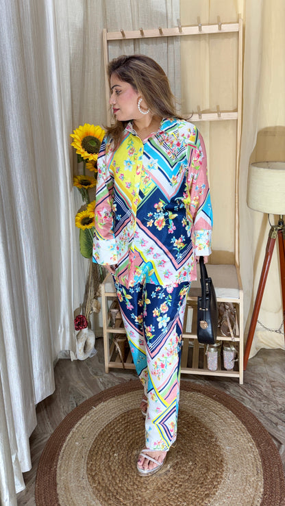 Floral Printed Co-Ord Set | Shirt & Pant Set