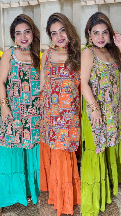 Pichwai Sharara Suit Set – Elegant Festive Wear