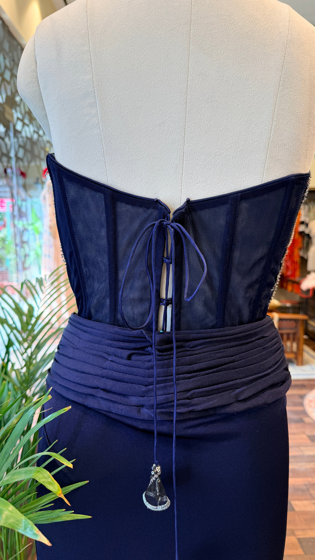 Embellished Corset with Draped Skirt Set