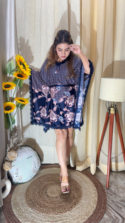 Midnight Bloom 3pc Kaftan Dress