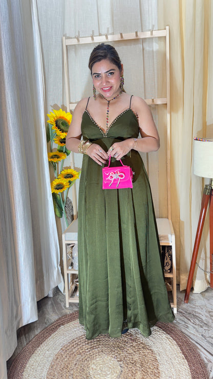 Elegant Satin One-Piece Maxi Dress