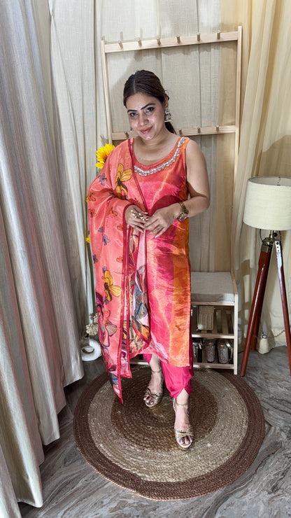 Coral Bloom Floral Printed Suit Set