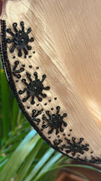 Satin Kaftan with Black Embroidery