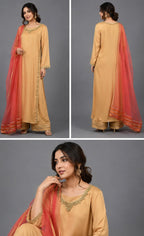 Pakistani Suit Set with Net Dupatta