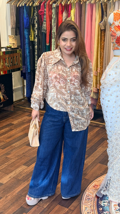 Artisan Print Relaxed Shirt | Statement Casual Luxe