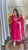 Pink Embroidered Silk Suit Set with Banarasi Dupatta