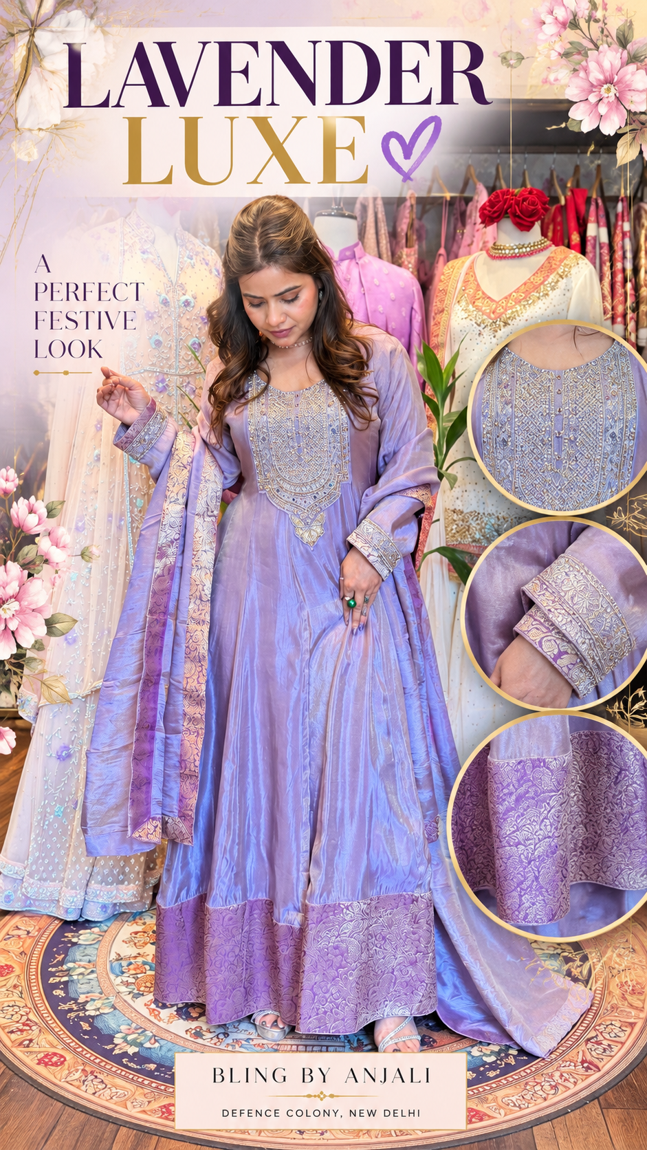 Lavender Luxe – Embroidered Anarkali Set