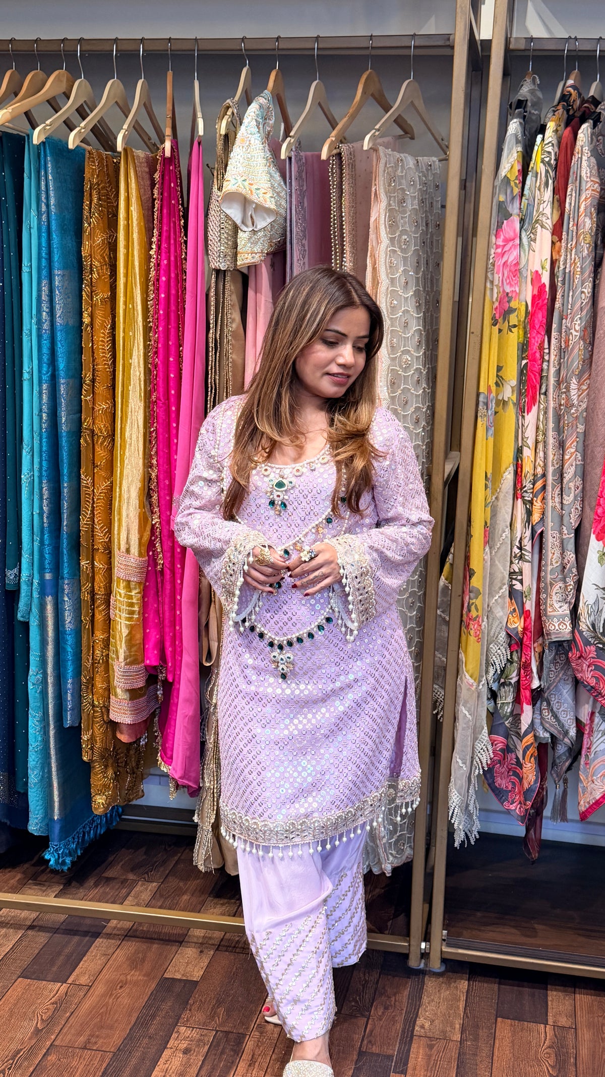 Embellished Farsi Salwar Suit Set