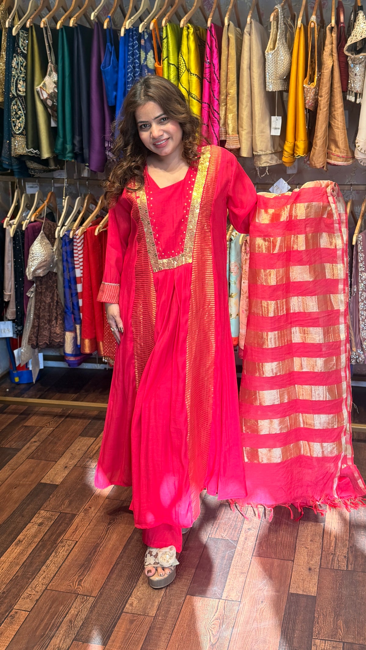 Pure Chanderi Cotton Suit Set