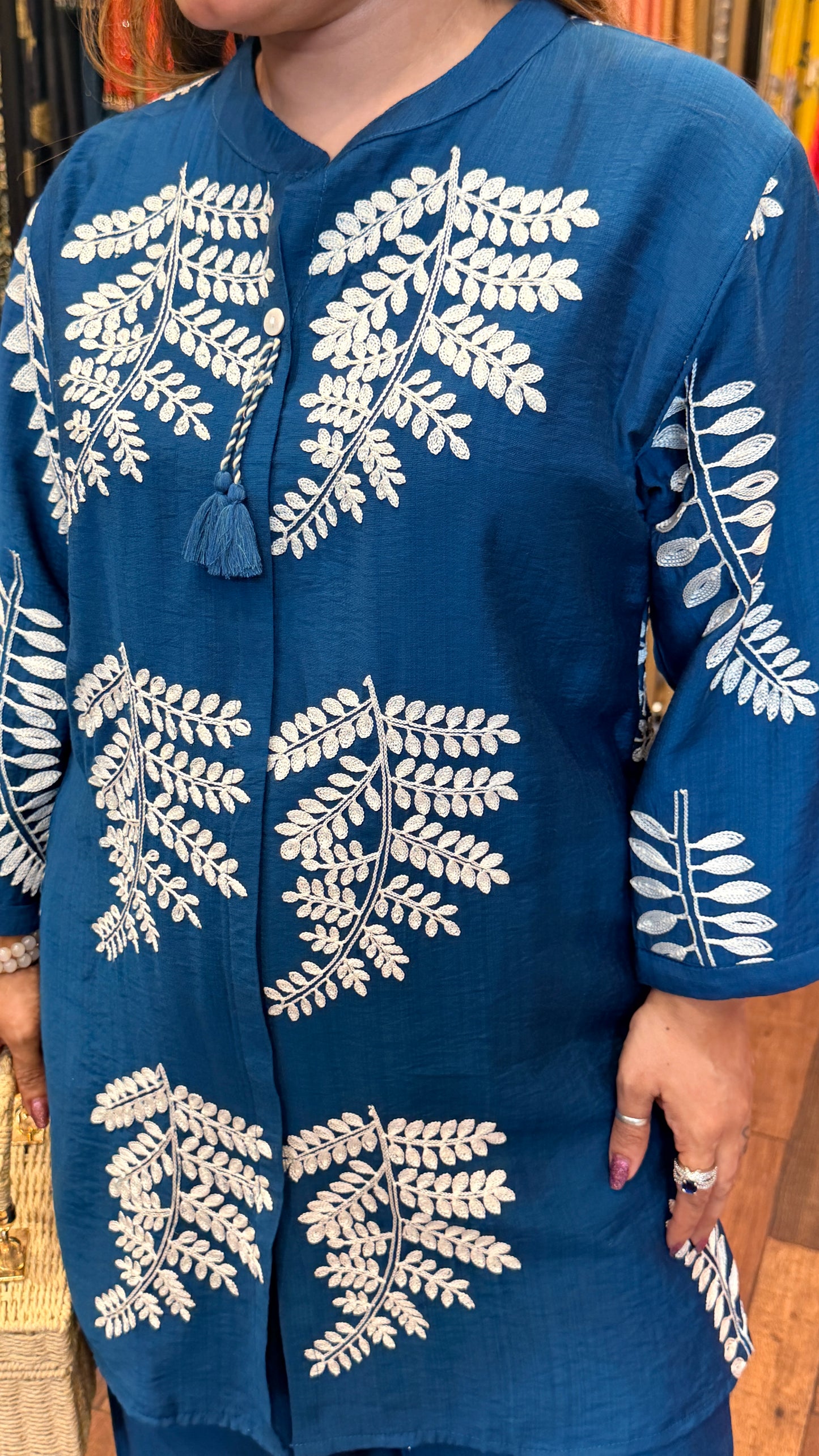 Teal Embroidered Co-Ord Set | Artisan Luxe Edit