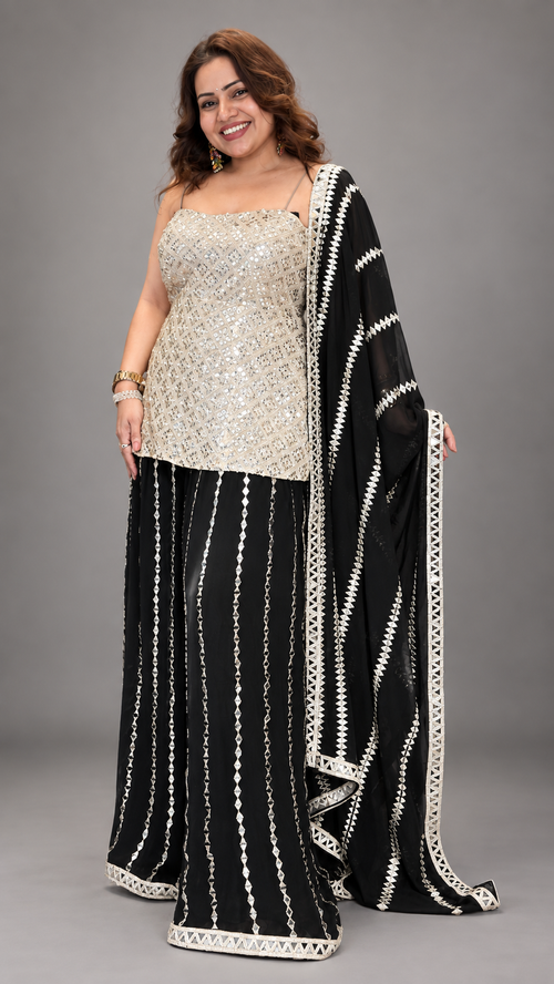 Black Mirror-Inspired Work Sharara Set