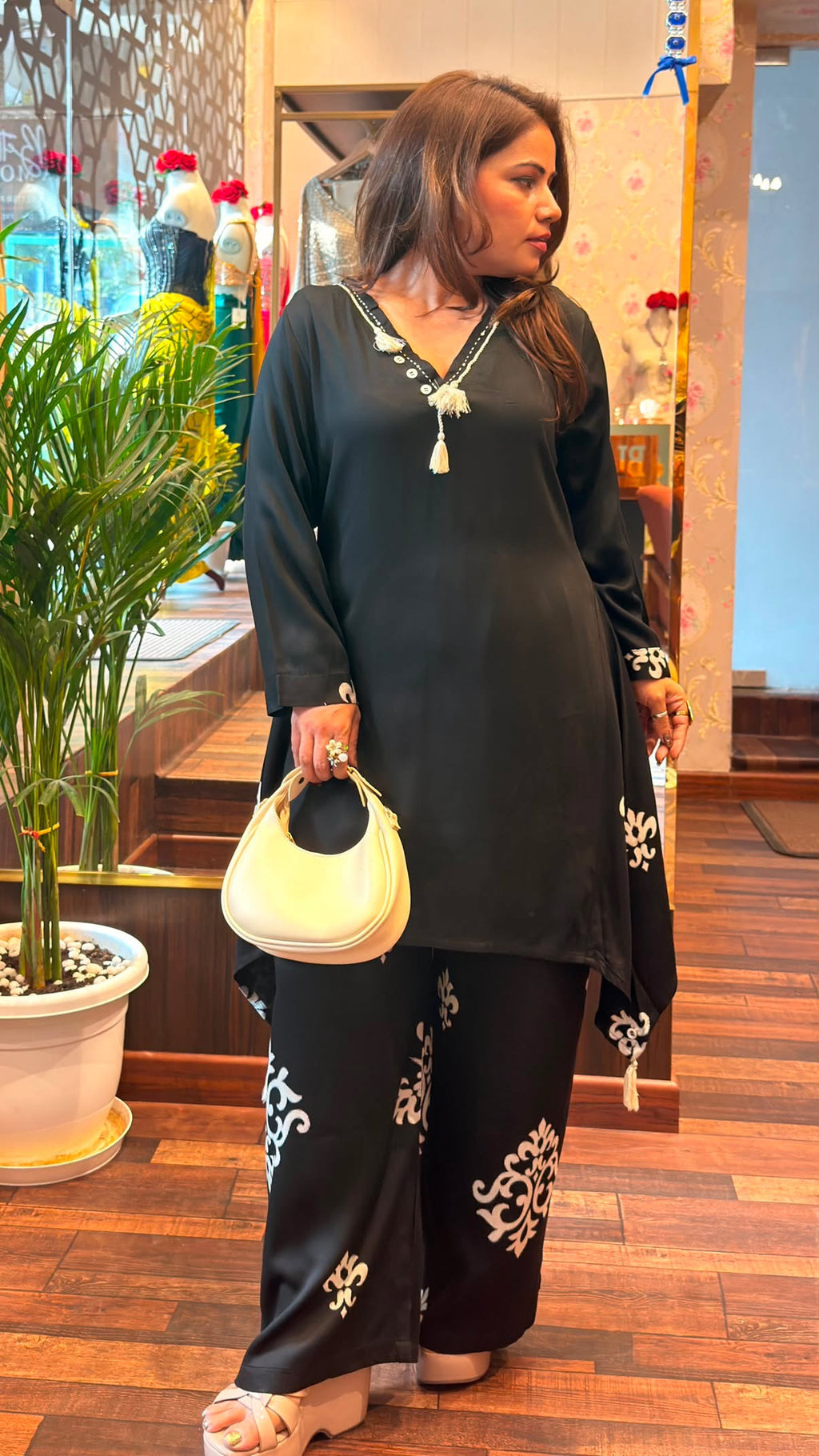 Black Asymmetric Co-ord Set