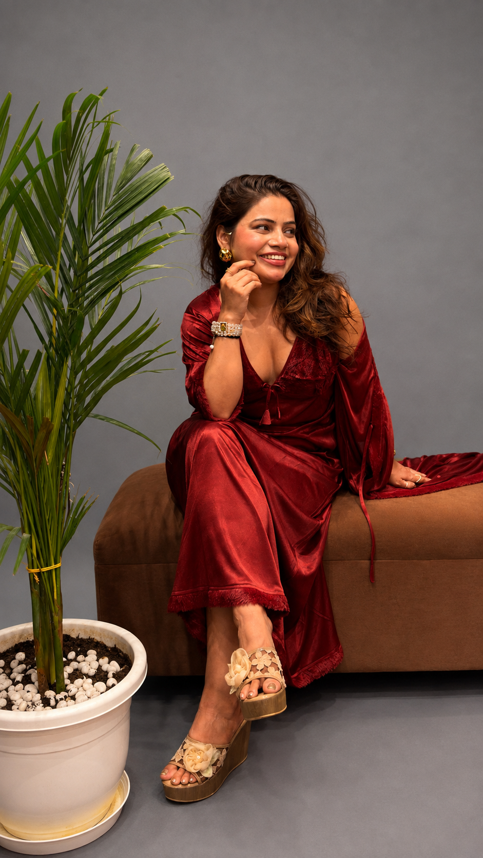 Deep Red Satin Luxury Nighty