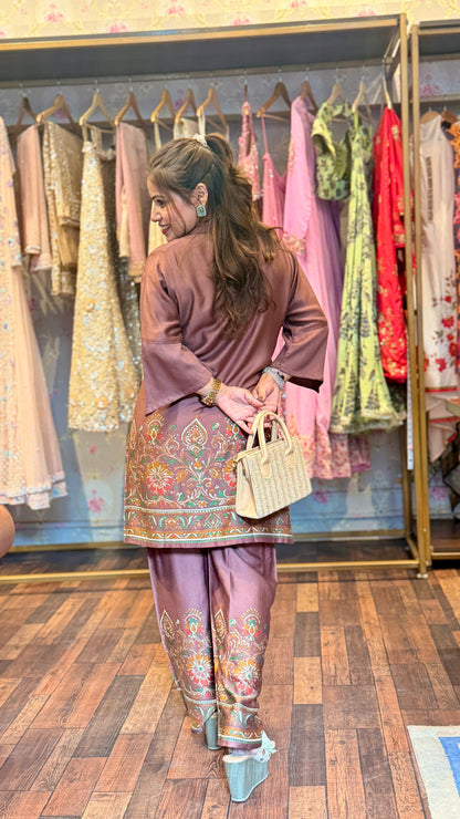 Co-ord Set with Embroidered Neckline