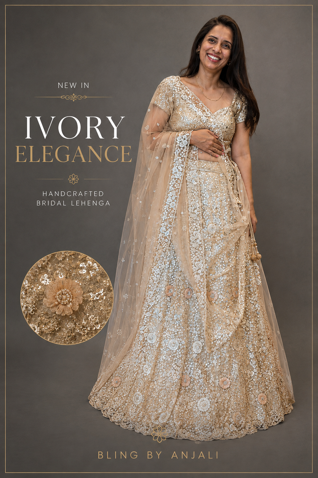 Champagne Bloom Couture Lehenga Set