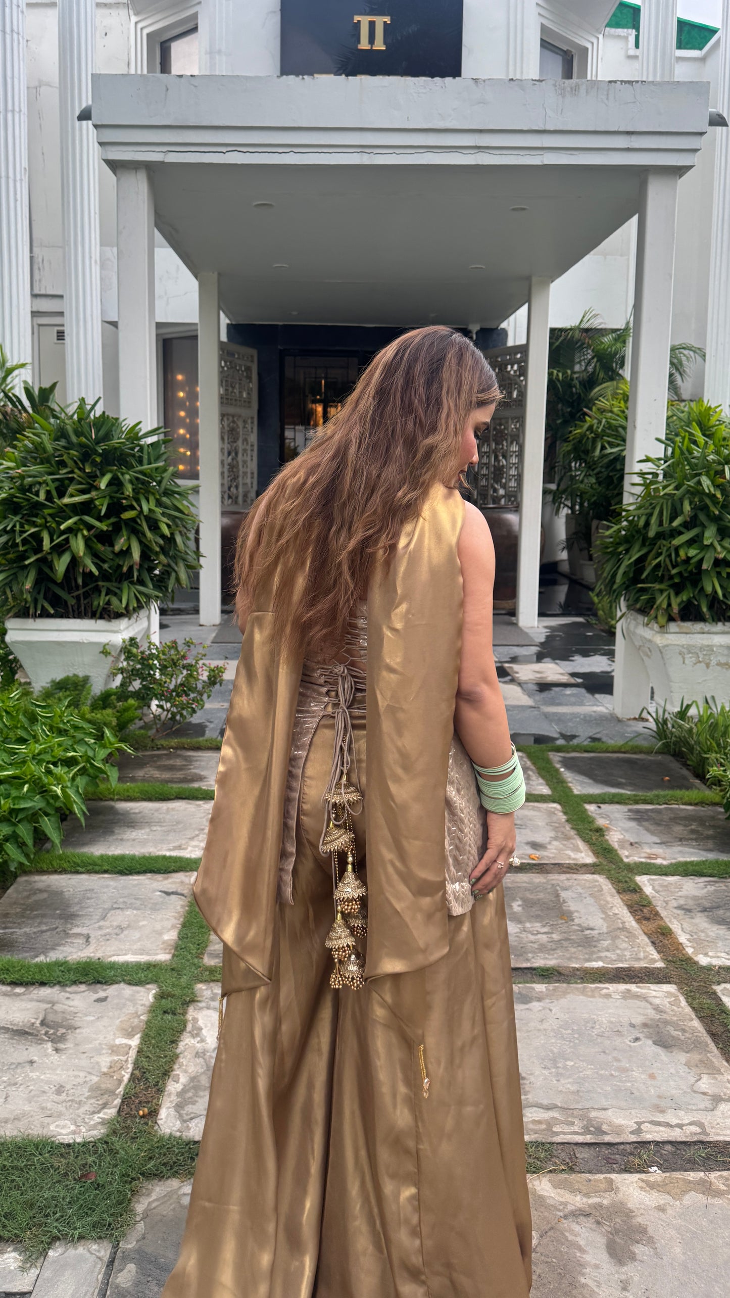 Golden Glam Indo-Western Palazzo Set