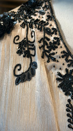 Satin Kaftan with Black Embroidery