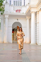 Satin wrap around skirt With shirt