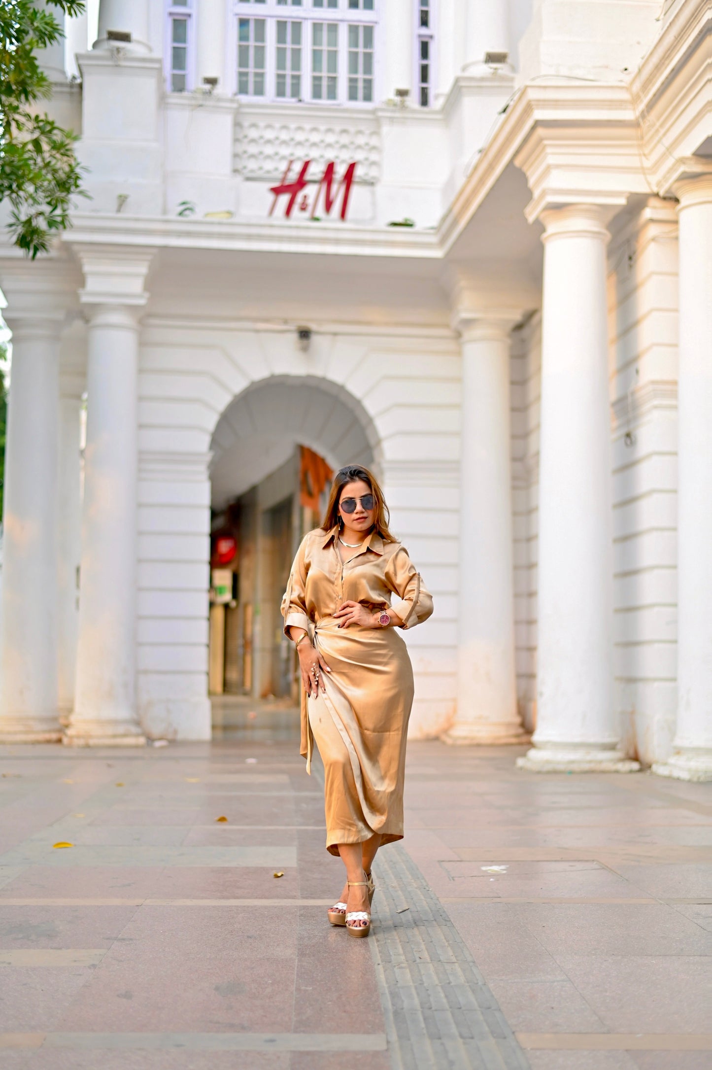Satin wrap around skirt With shirt