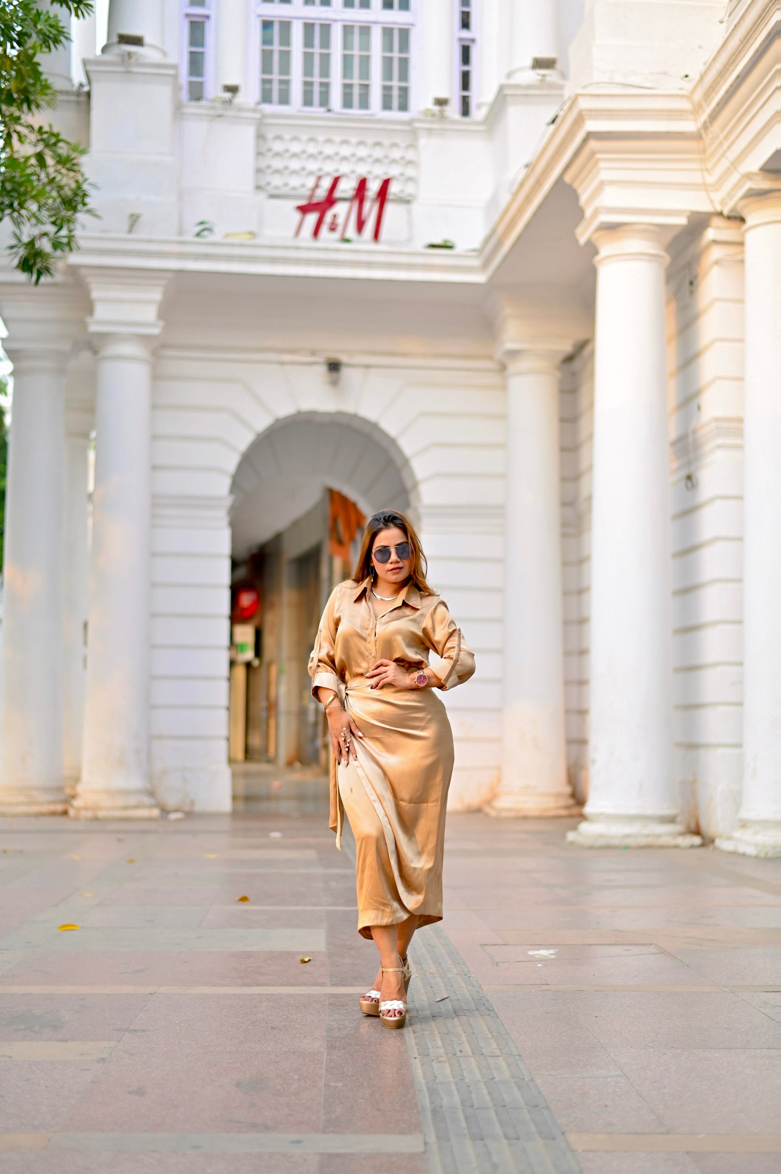 Satin wrap around skirt With shirt