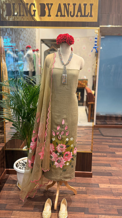 Hand-Painted Unstitched Suit Set