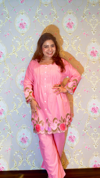 "GULABI" - EMBROIDERED COTTON CO-ORD SET