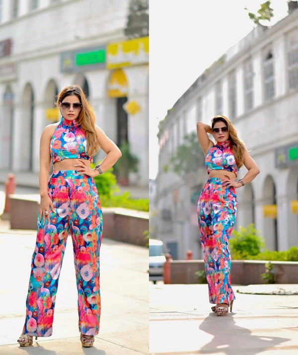 Halter Neck Satin Co-Ord