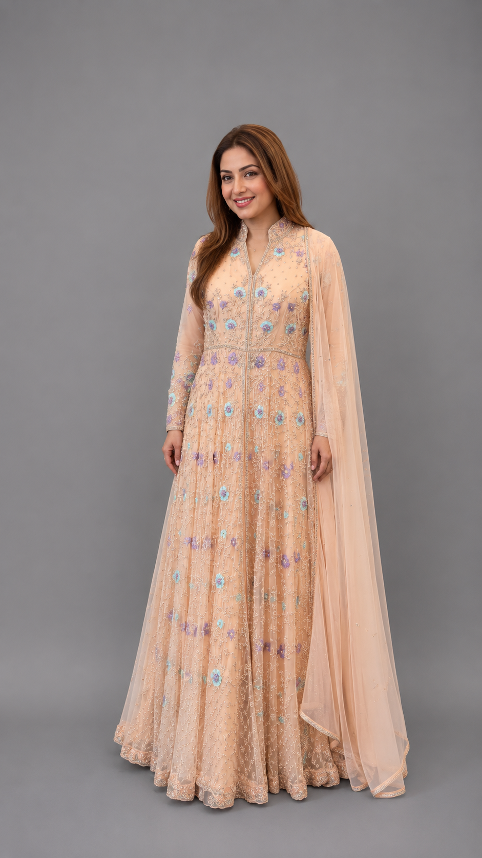 Floral Embroidered Anarkali Set