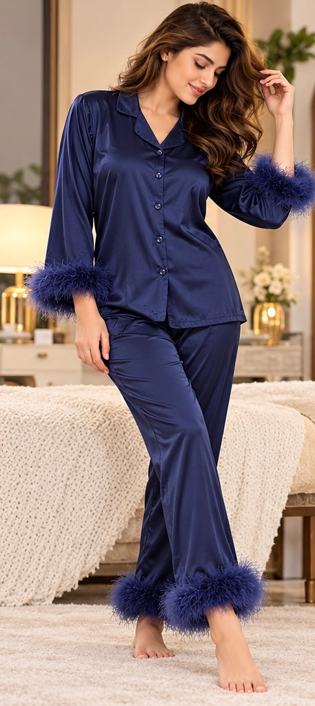 Luxury Wine Satin Pyjama Set