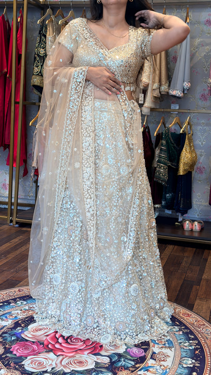 Champagne Bloom Couture Lehenga Set