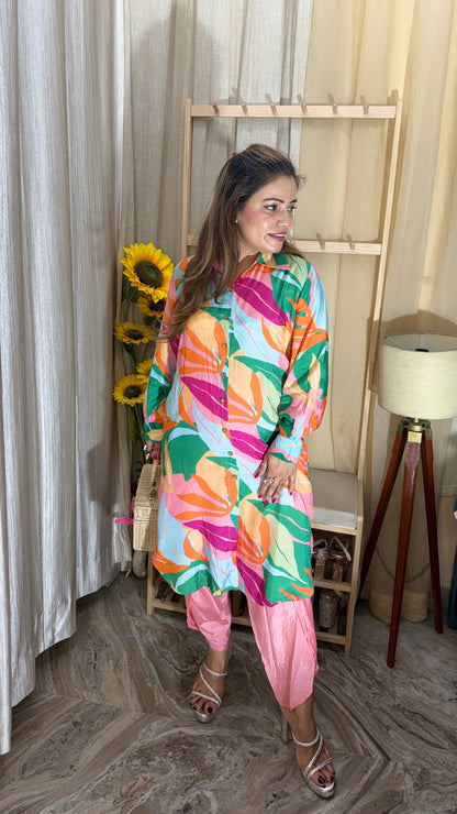 Tropical Printed Cotton Co-ord Set