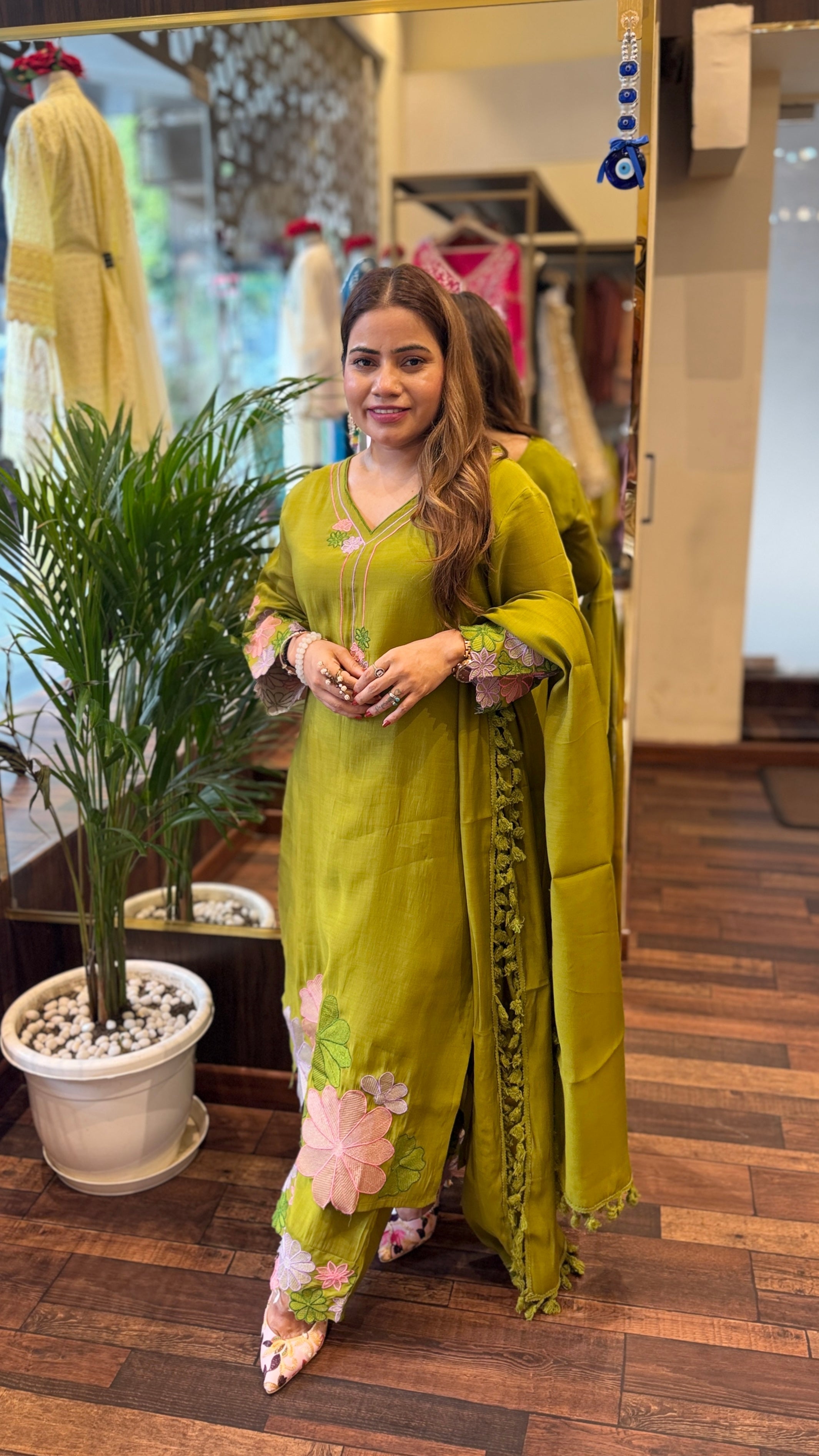 Floral Embroidered Suit Set