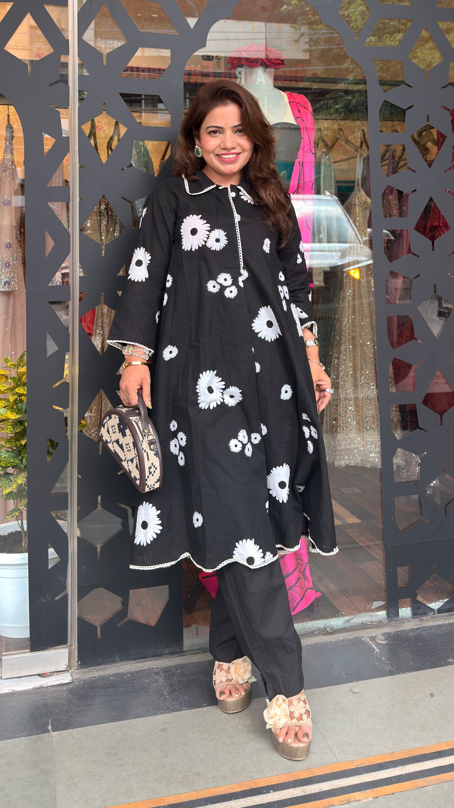 Pure Cotton Floral Print Kurti Set