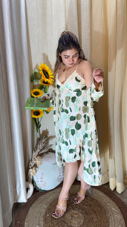 “Whispers of Nature – Satin Night Set”