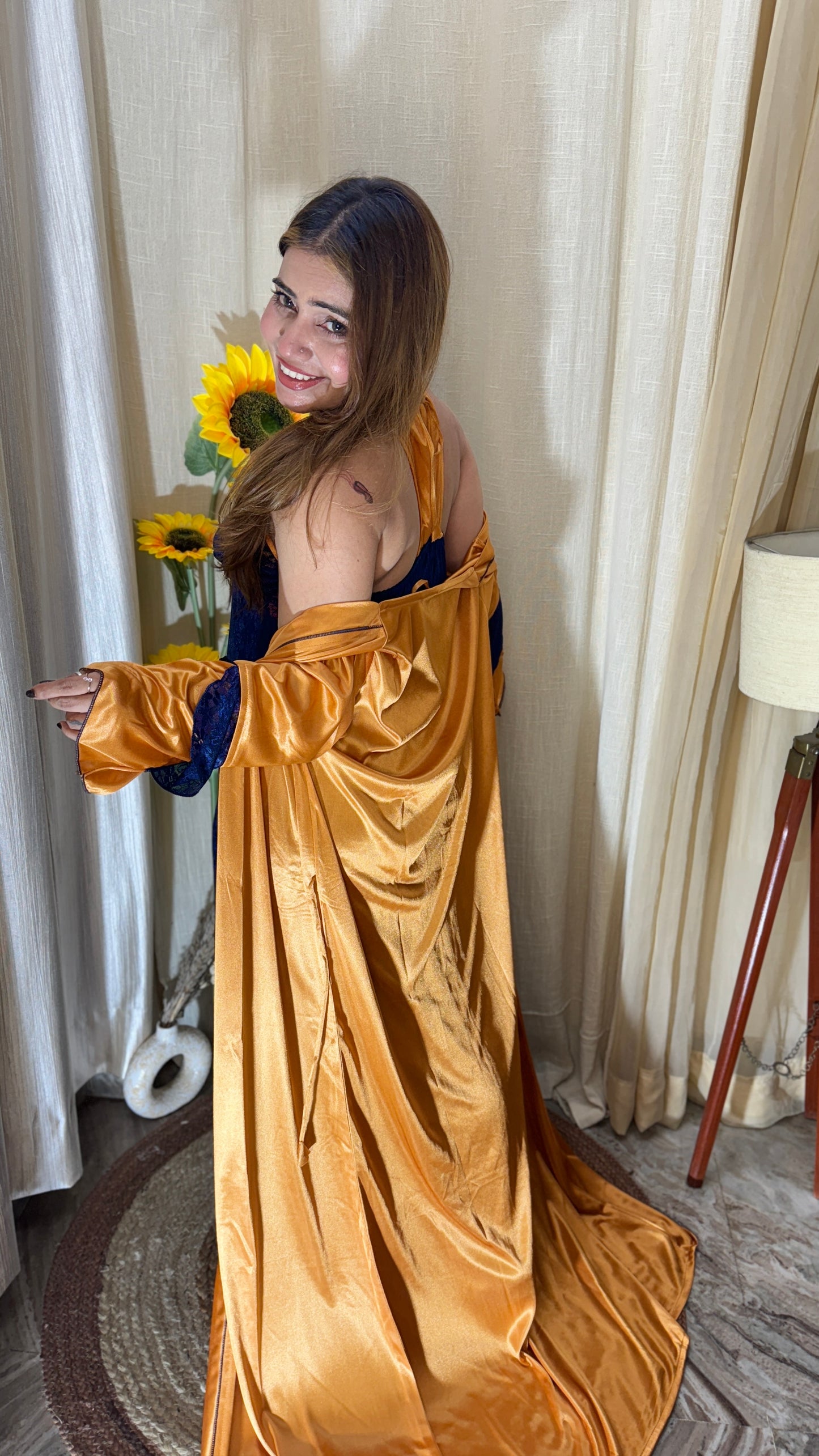 2pc Satin Lace Nighty Set