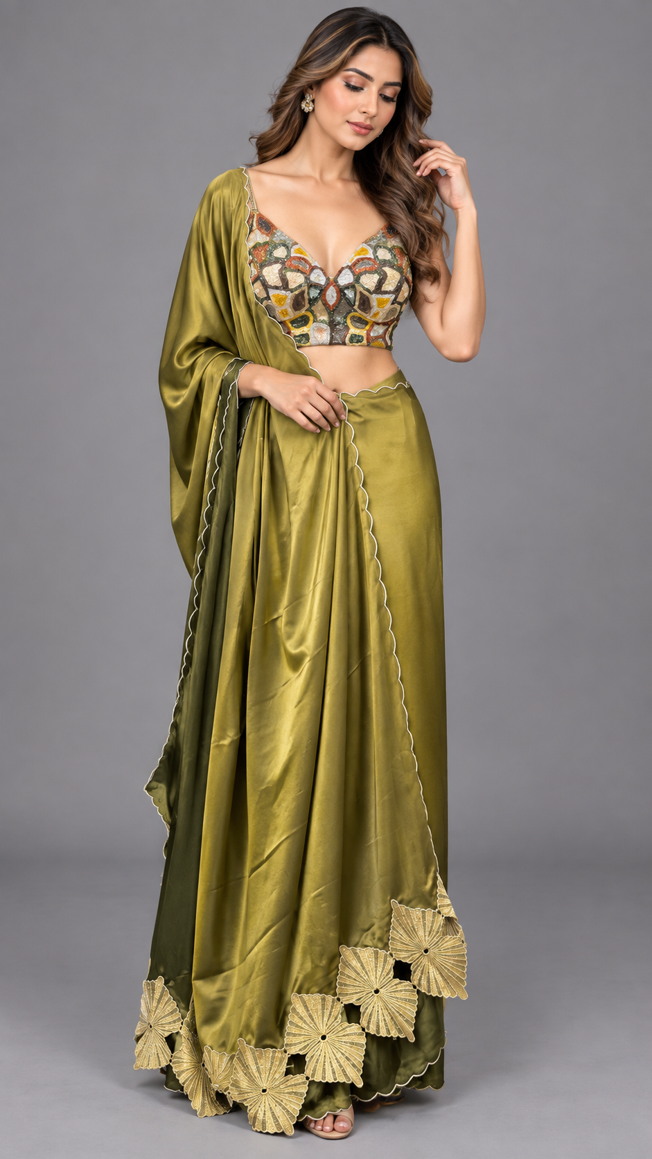 Cutwork Pallu and Embellished Blouse