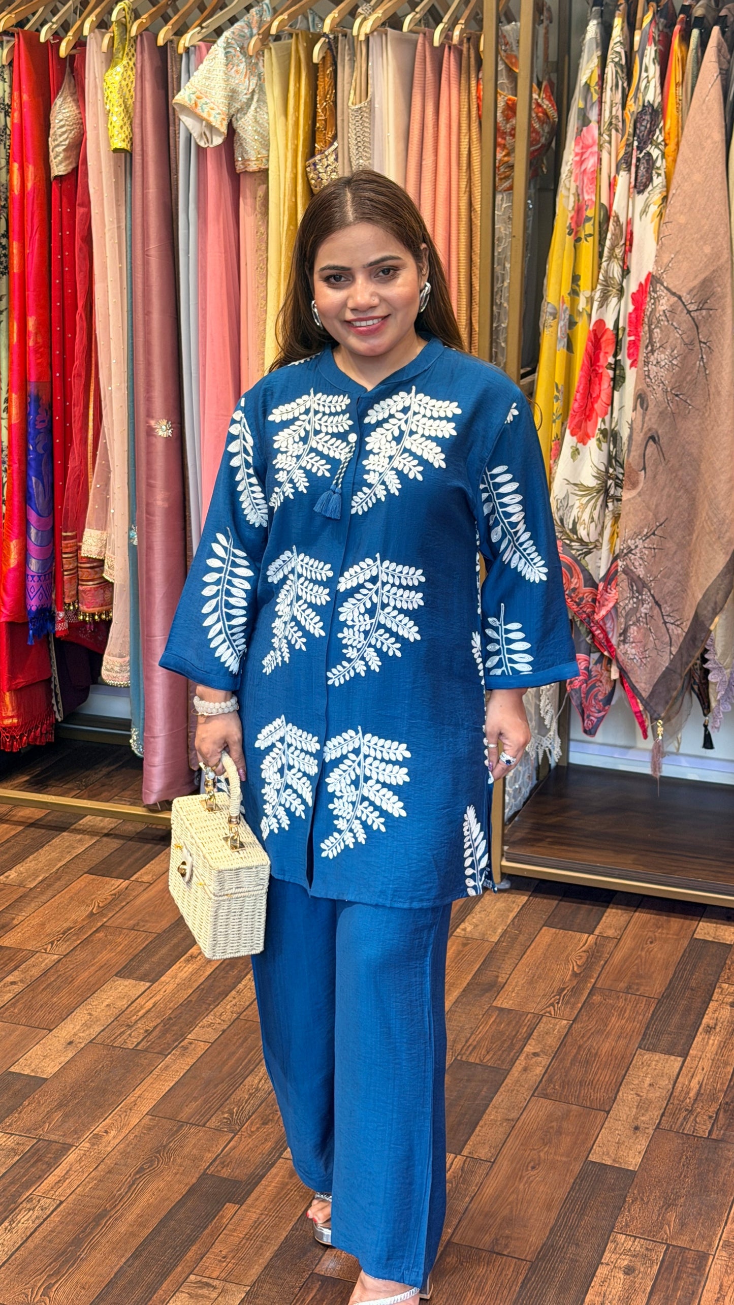 Teal Embroidered Co-Ord Set | Artisan Luxe Edit