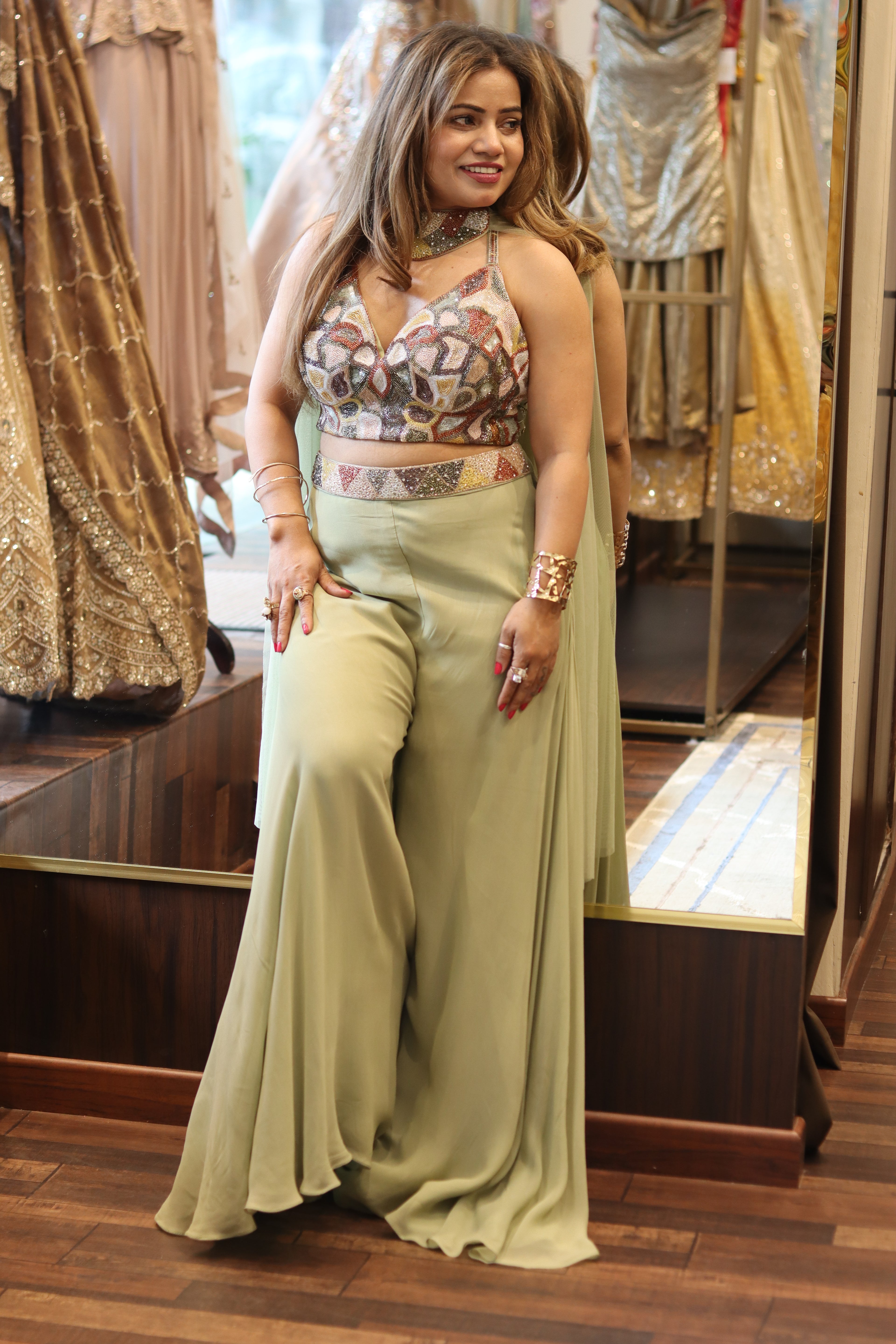 Embellished Indo-Western Sharara Set