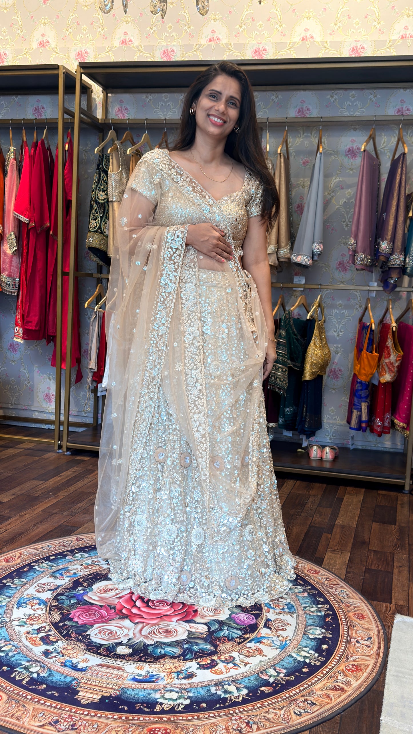 Champagne Bloom Couture Lehenga Set