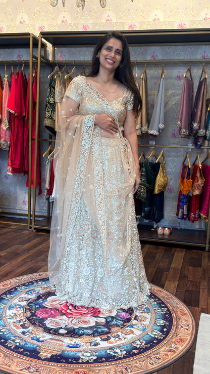 Champagne Bloom Couture Lehenga Set