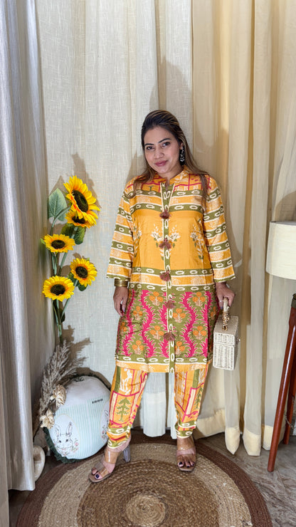 Mustard Bloom  co-ord kurta and pant set