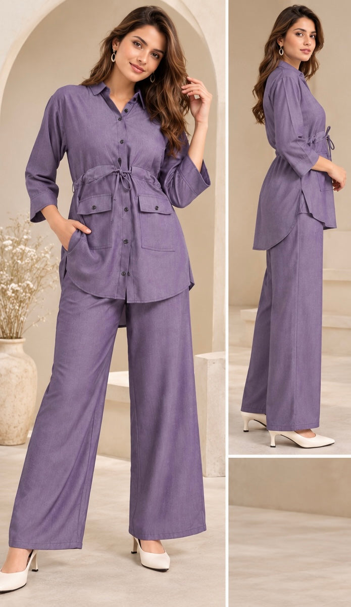 Luxury Cotton Co-Ord Set – Lavender