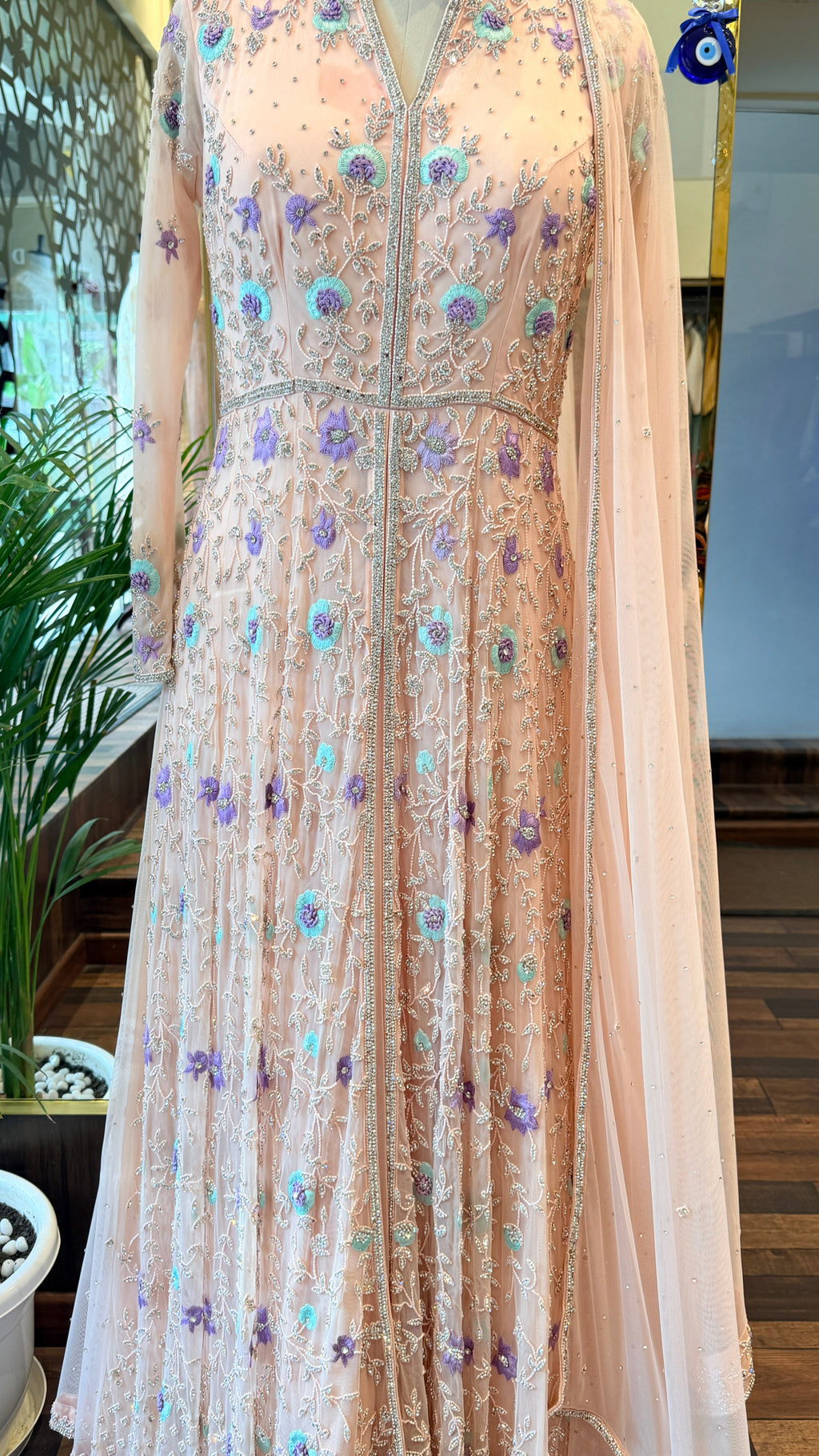 Floral Embroidered Anarkali Set