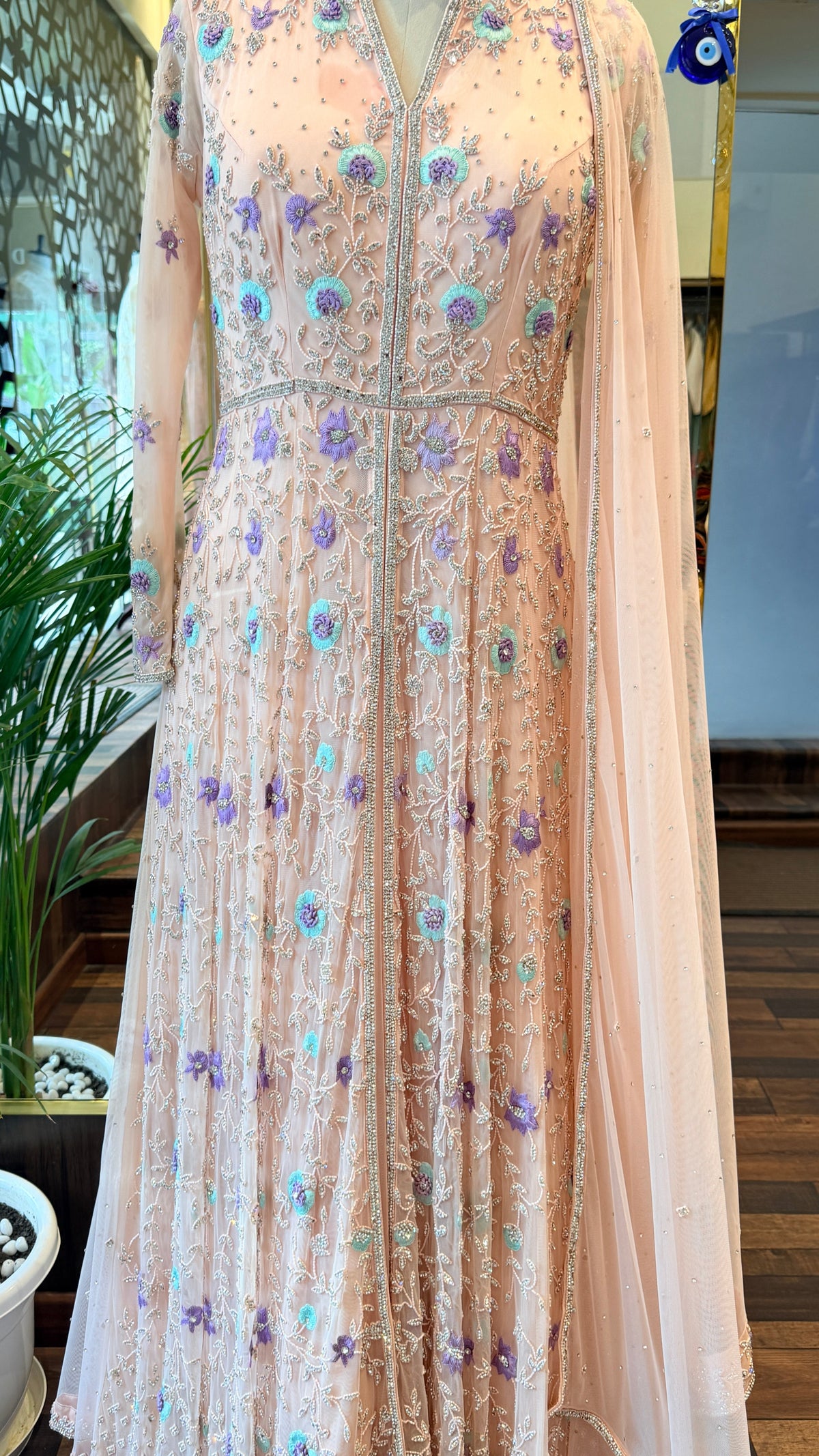 Floral Embroidered Anarkali Set