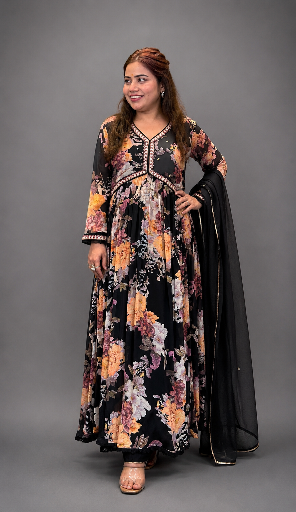 Floral Anarkali Suit Set