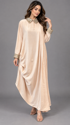 Ivory Satin Drape Dress with