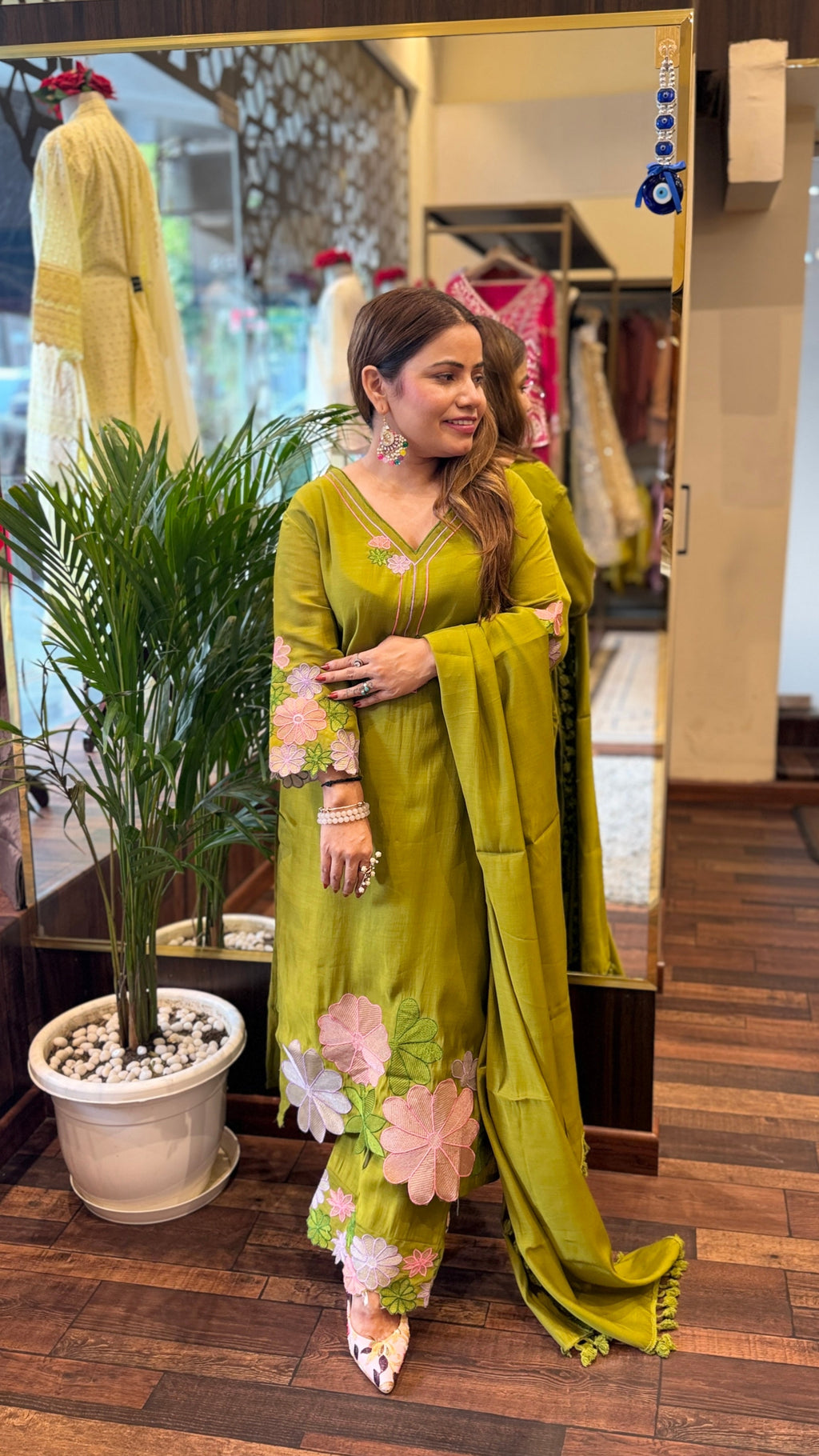 Floral Embroidered Suit Set