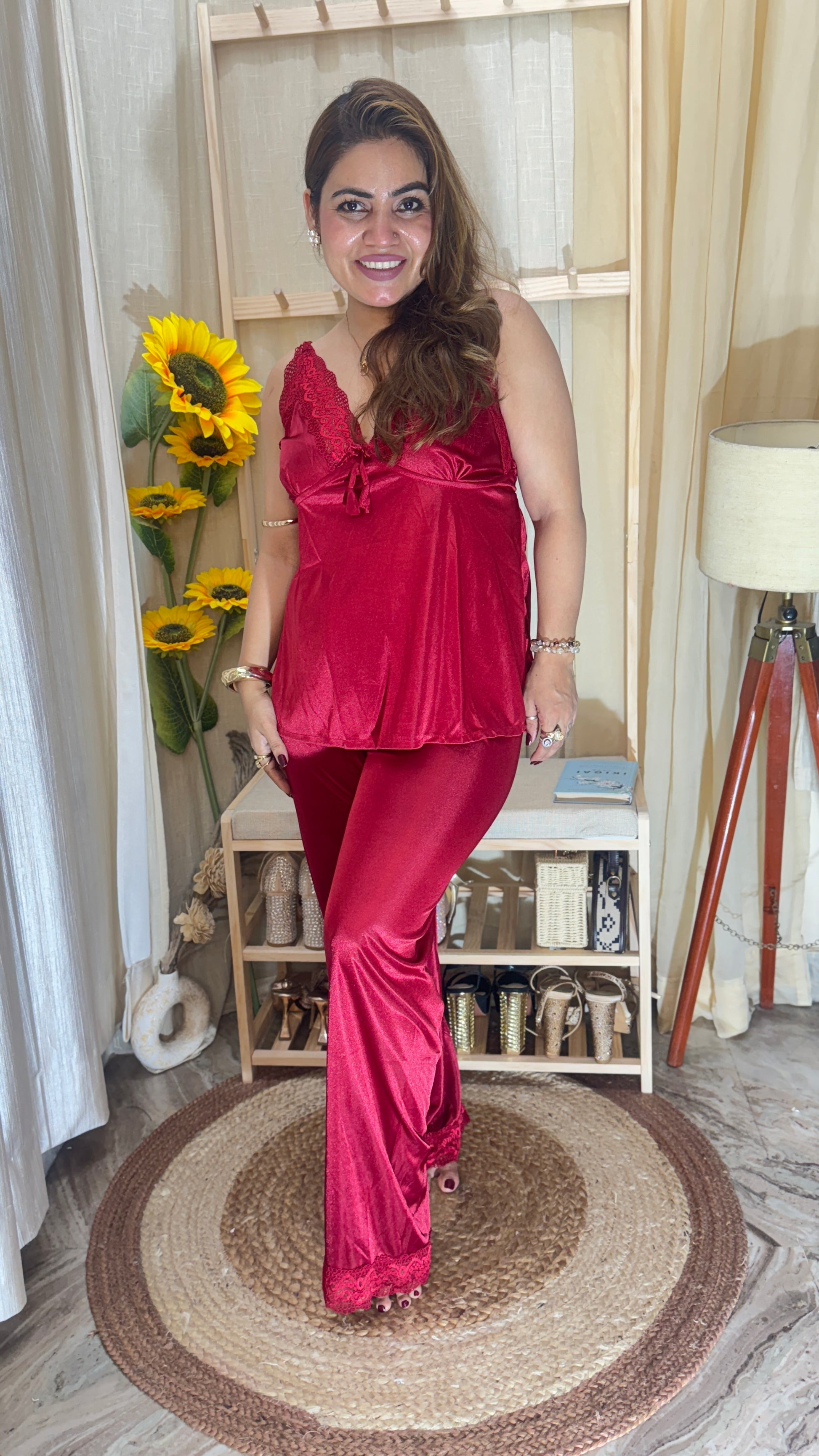 3-Pc Satin nighty set – BLING BY ANJALI - Main Image