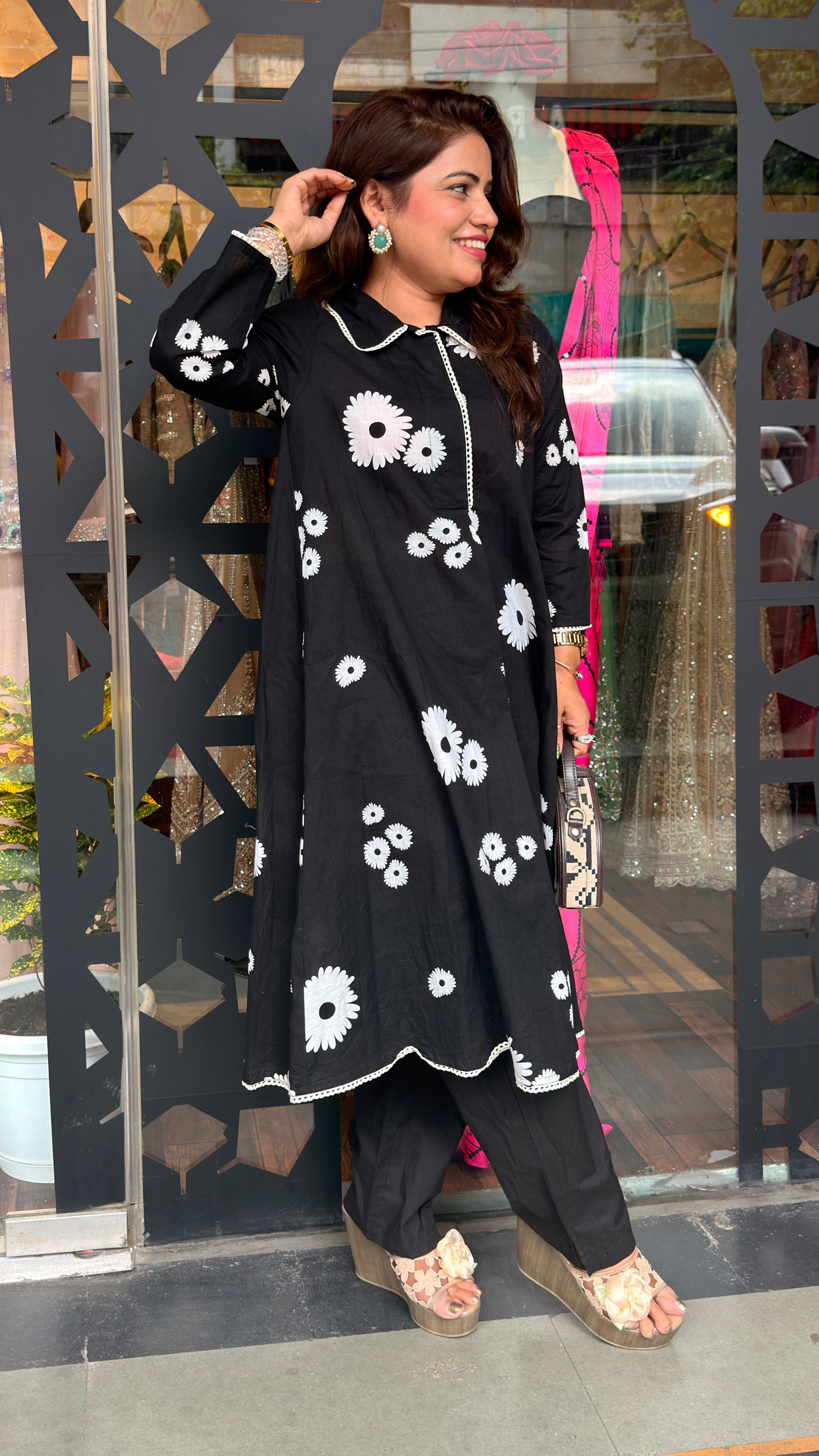 Pure Cotton Floral Print Kurti Set