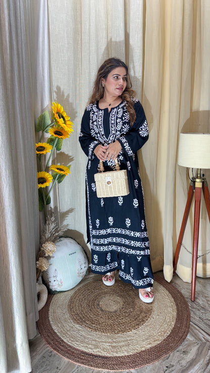 Cotton kurta set with chikankari